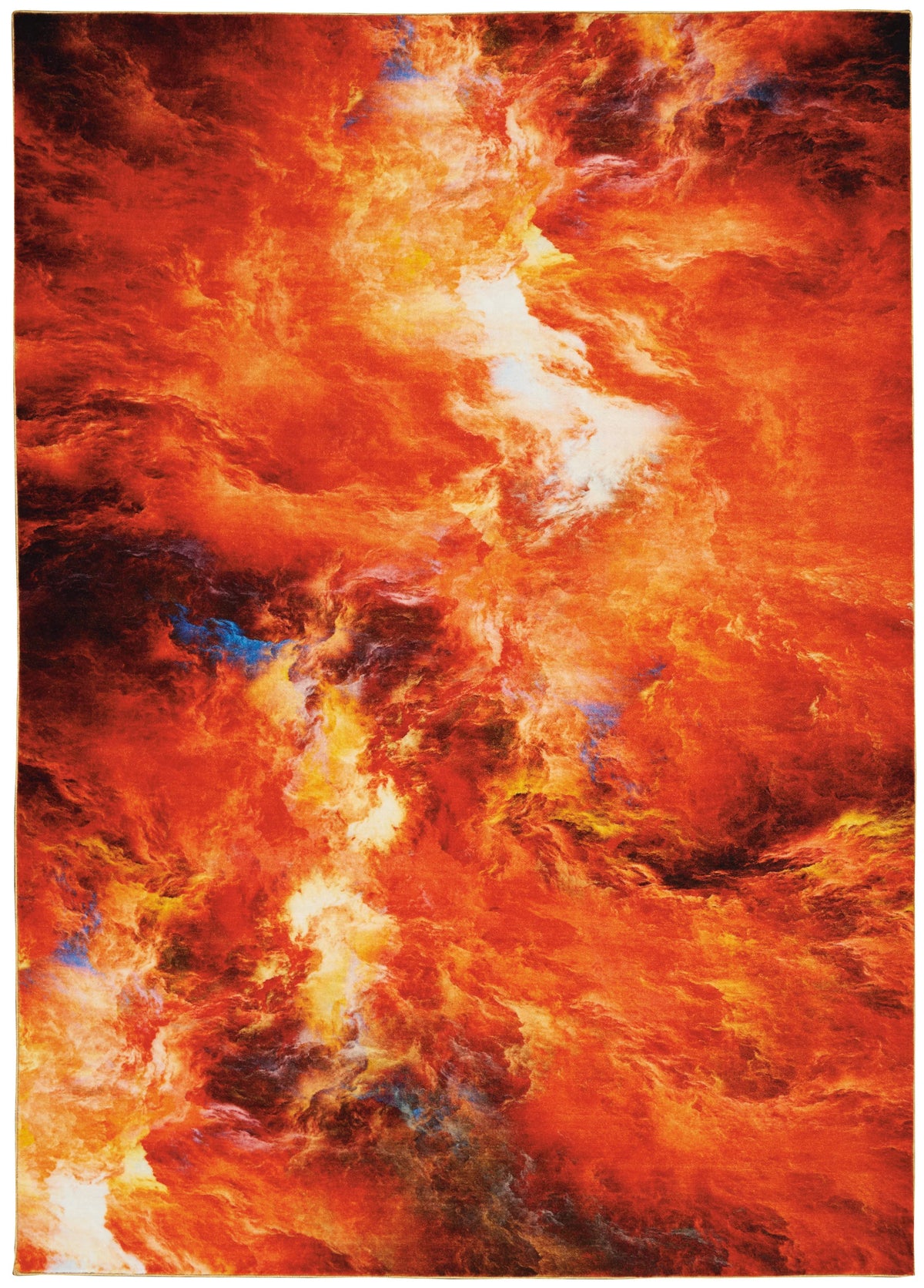 Abstract Red Flame Area Rug R67098