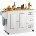 42" White Kitchen Island with Storage Q769
