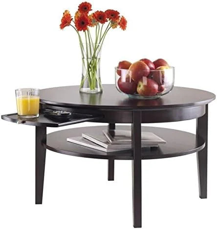Round Coffee Table with Pull Out Tray C726