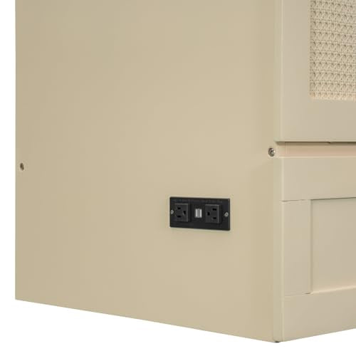 Gray Full Size Solid Wood Murphy Bed with Storage Drawer C35859