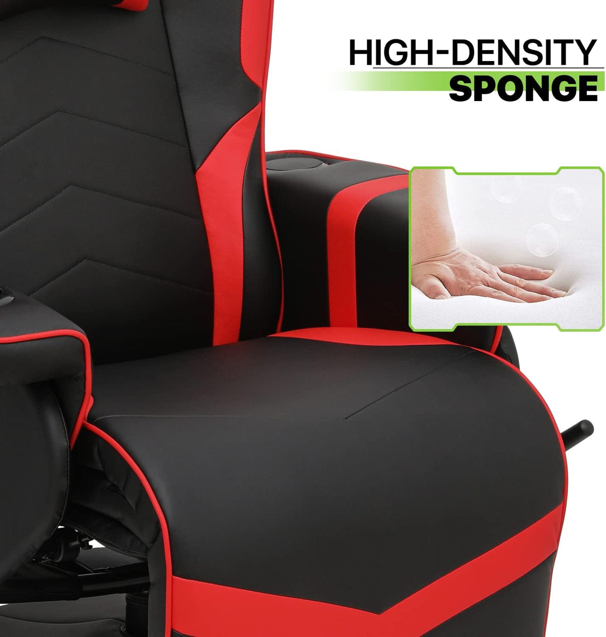 Red PU Leather 360° Swivel Recliner Massage Chair with Footrest I88793