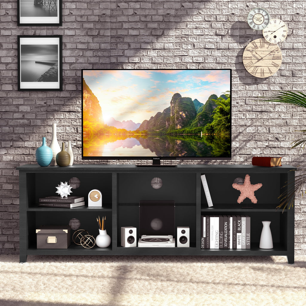 Natural Wood TV Stand with 2 Door Cabinet M747425
