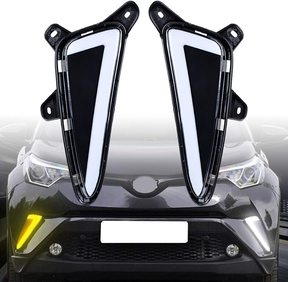 2X LED DRL Daytime Running Turn Signal Fog Light Bulb Style for Toyota C-HR XLE 16-19 Pack of 2 Q57386