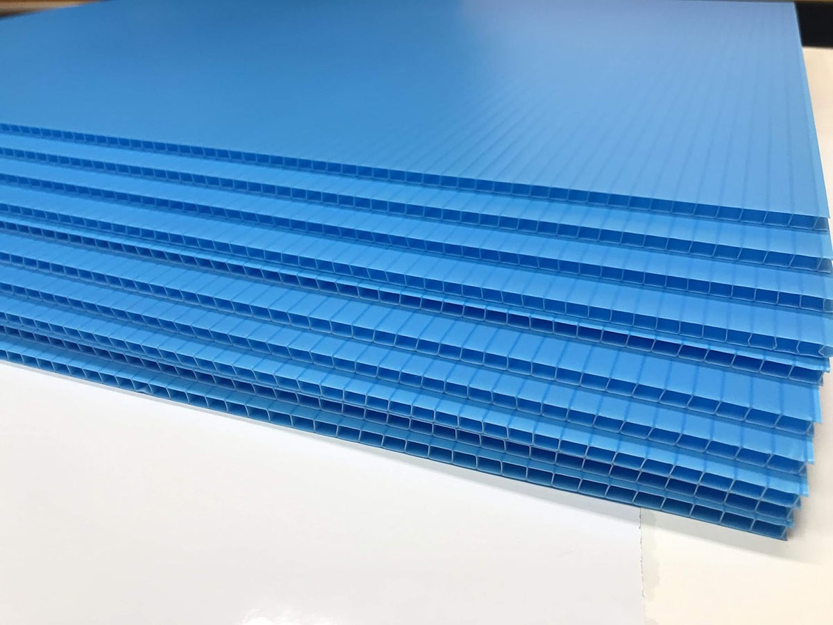 10 Pack Light Blue Blank Signs 18''x24'' x 4 mm with 10 Wire Stake 10''x24'' x 9 Gauge J328