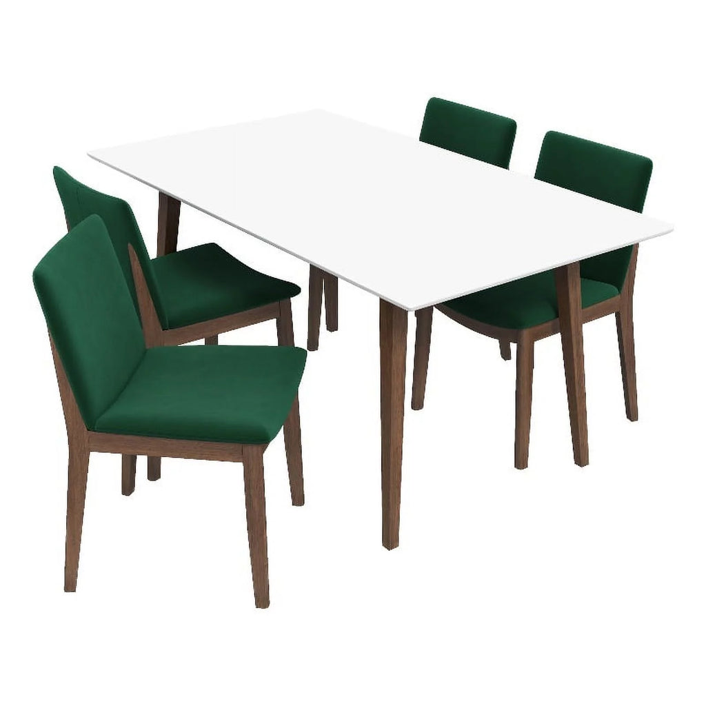 Solid Wood Walnut Dining Table and Chair Set of 4 W260