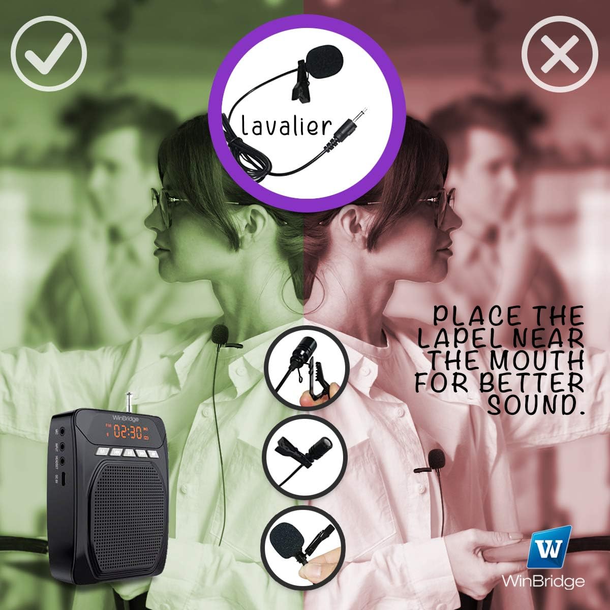 15W Voice Amplifier with Lavalier Microphone and Headset Microphone P430467