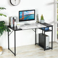 47.2" L Writing Computer Desk with 2 Storage Shelves White & Black I210194