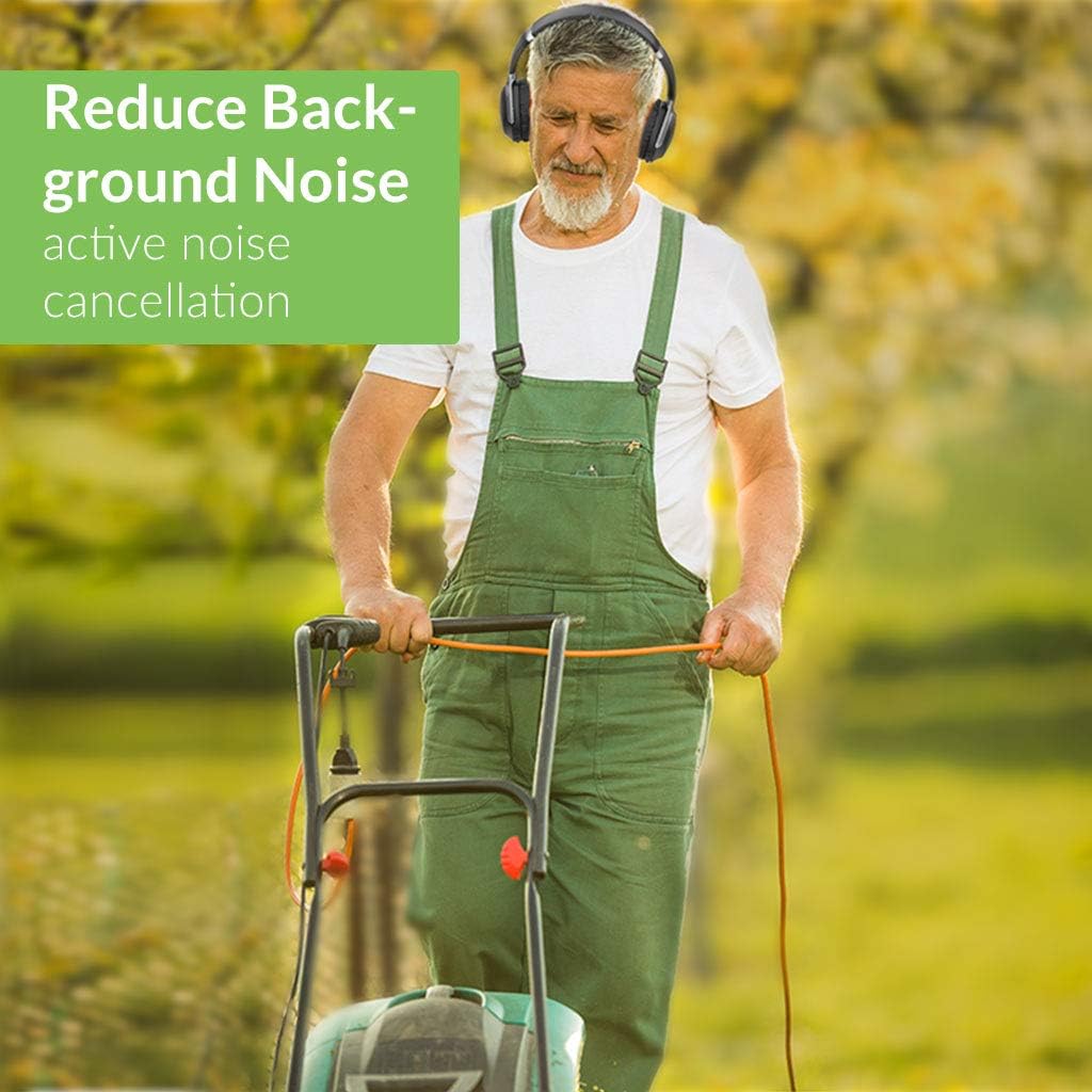 Wireless Noise Cancelling Headphones with Charging Dock Base, Bluetooth 5.0 Headset with Boom Mic W87158