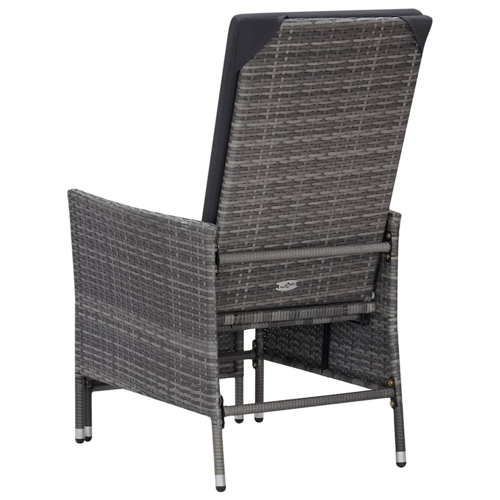 2 Piece Gray Poly Rattan Outdoor Lounge Set with Cushions A212