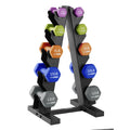 3, 5, 8, 10, & 12 lb Neoprene Hexagon Dumbbell Weight Set with Stand X443
