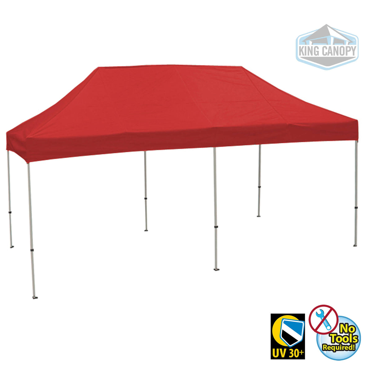 10 x 20 ft. White Frame Instant Pop Up Tent with Red Cover C524018