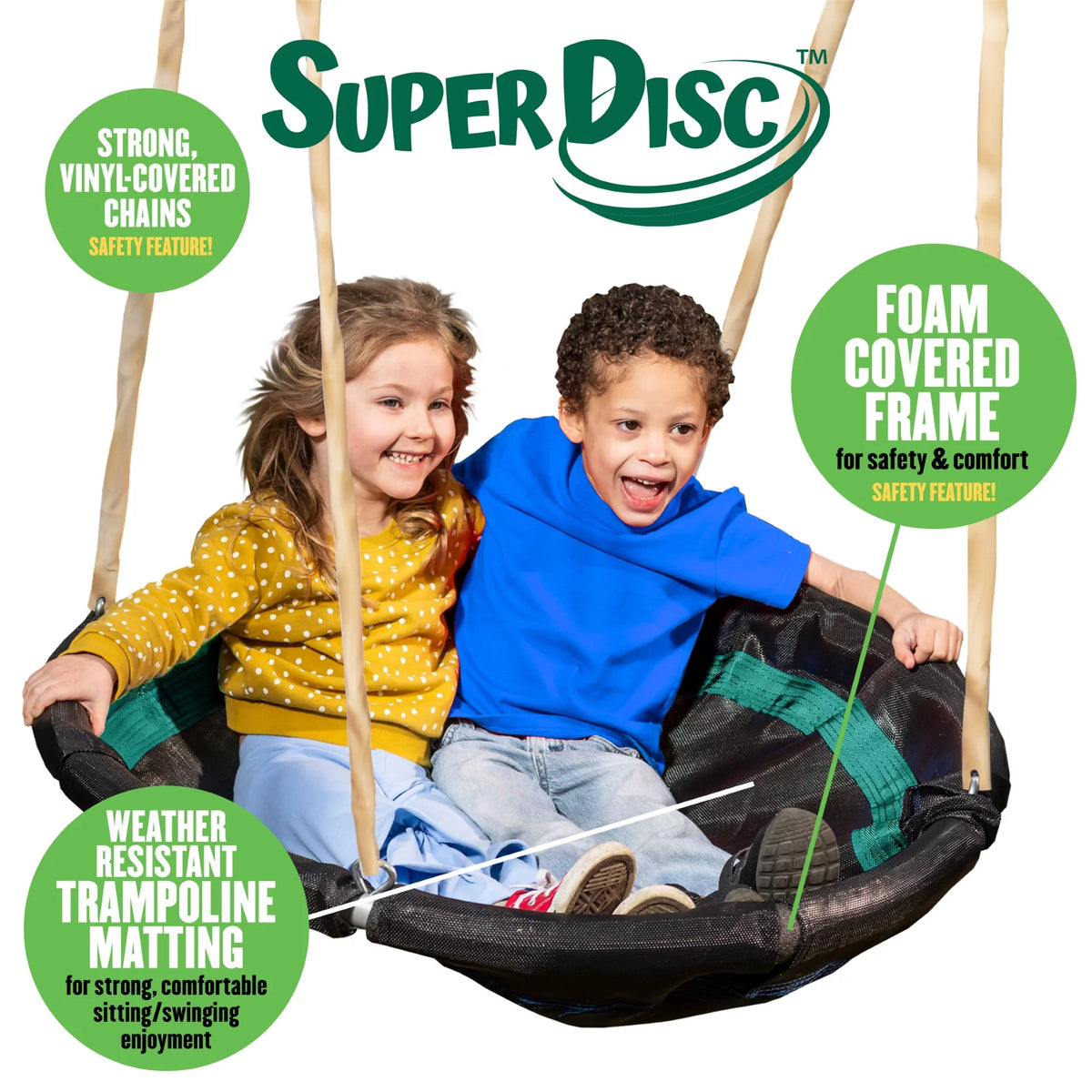 Steel Swing Set with Disc Swing, Swing Seats, Wave Slide A34232