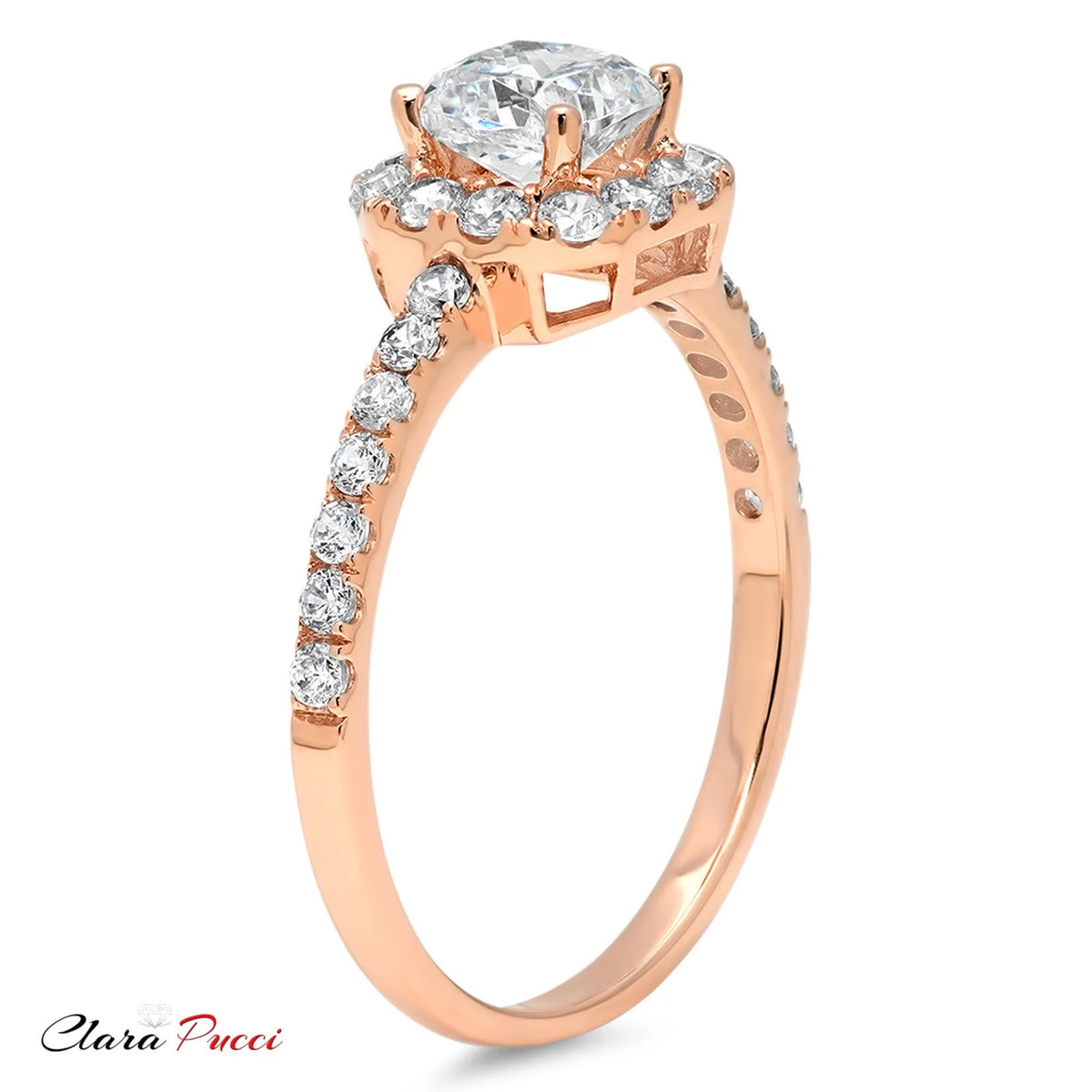 18k Rose Gold Princess Cut Simulated Alexandrite Halo Ring Size 3.75 W832
