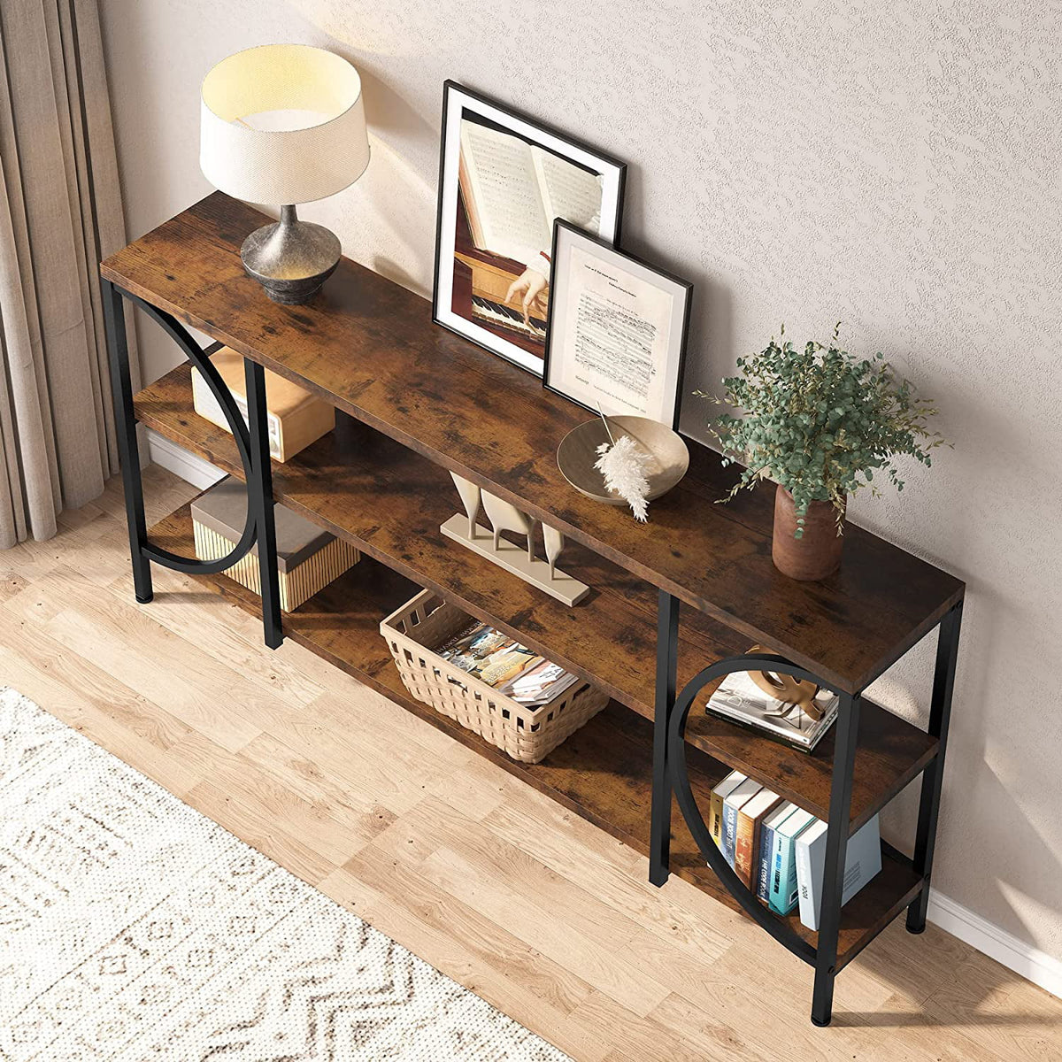 70.9 Inch 3 Tier Console Table with Shelves E8251