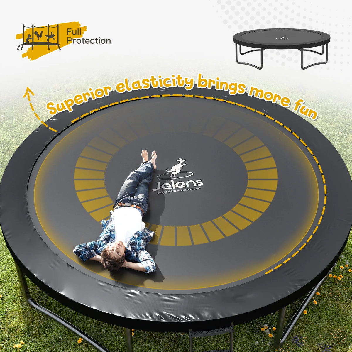 12FT 14FT Trampoline with Enclosure Net and Ladder I573