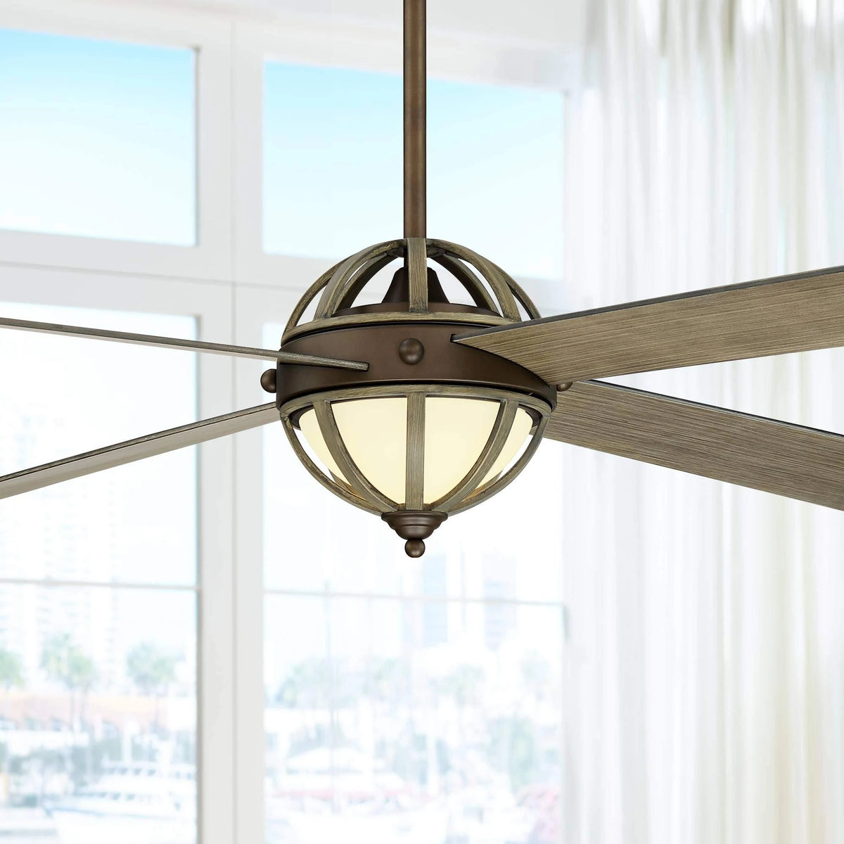 Oil Rubbed Bronze Wood LED Ceiling Fan B93838