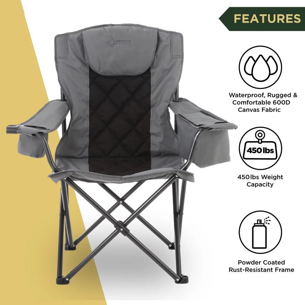 Folding Camping Quad Chair with Cooler and Carrying Bag T49514