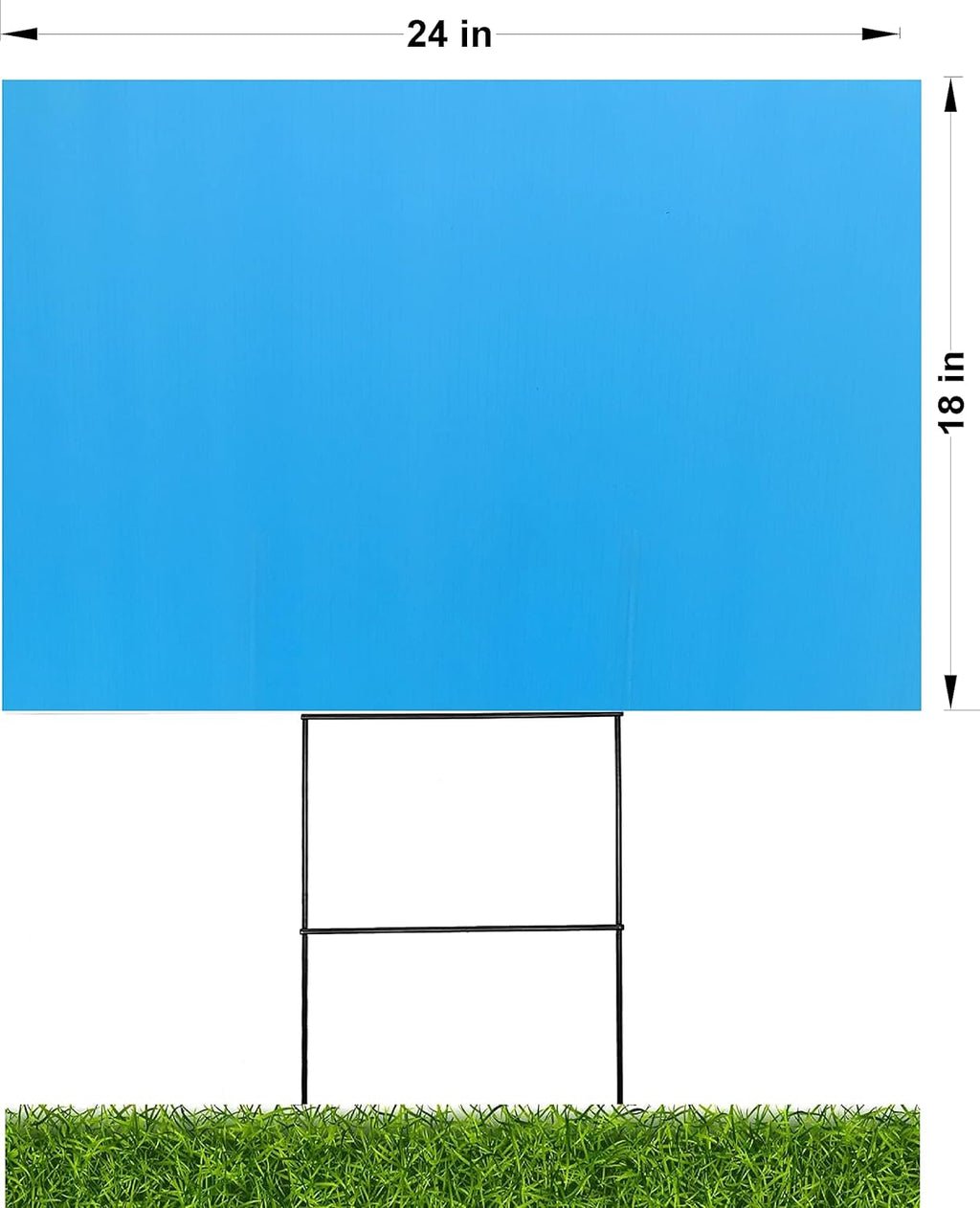 10 Pack Light Blue Blank Signs 18''x24'' x 4 mm with 10 Wire Stake 10''x24'' x 9 Gauge J328