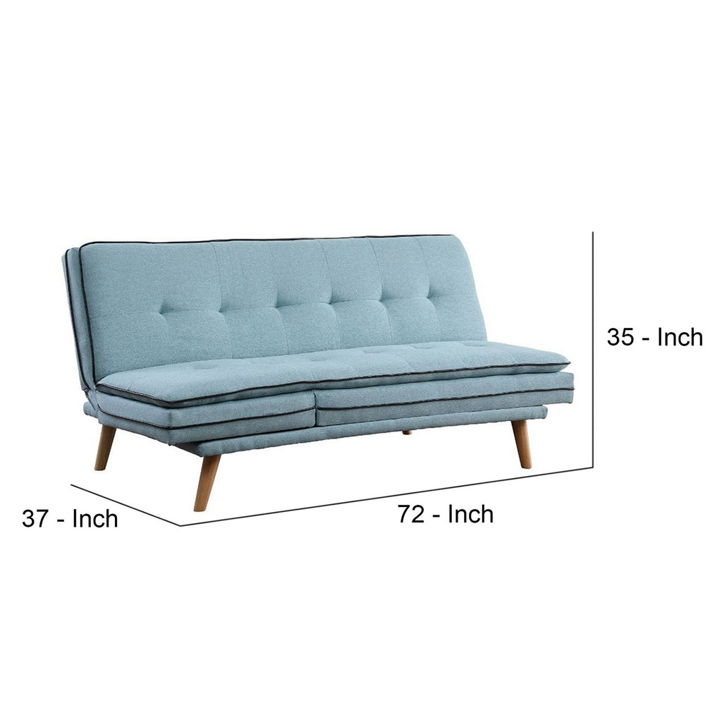 Blue Tufted Sofa with Angled Legs Q6826