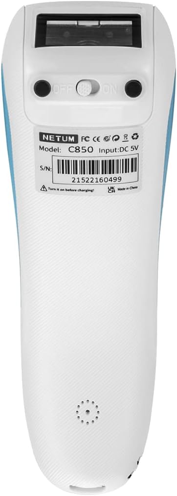 Mini Wireless 2D QR Barcode Scanner, Bluetooth Portable Pocket Small 1D 2D Bar Code Reader, White S694