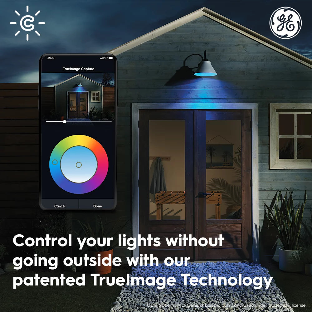 Smart Outdoor Floodlight, Full Color, Bluetooth and Wi-Fi Enabled, Dimmable (2 Pack) L67891