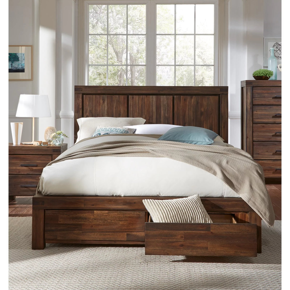Solid Wood Storage Bed N21583