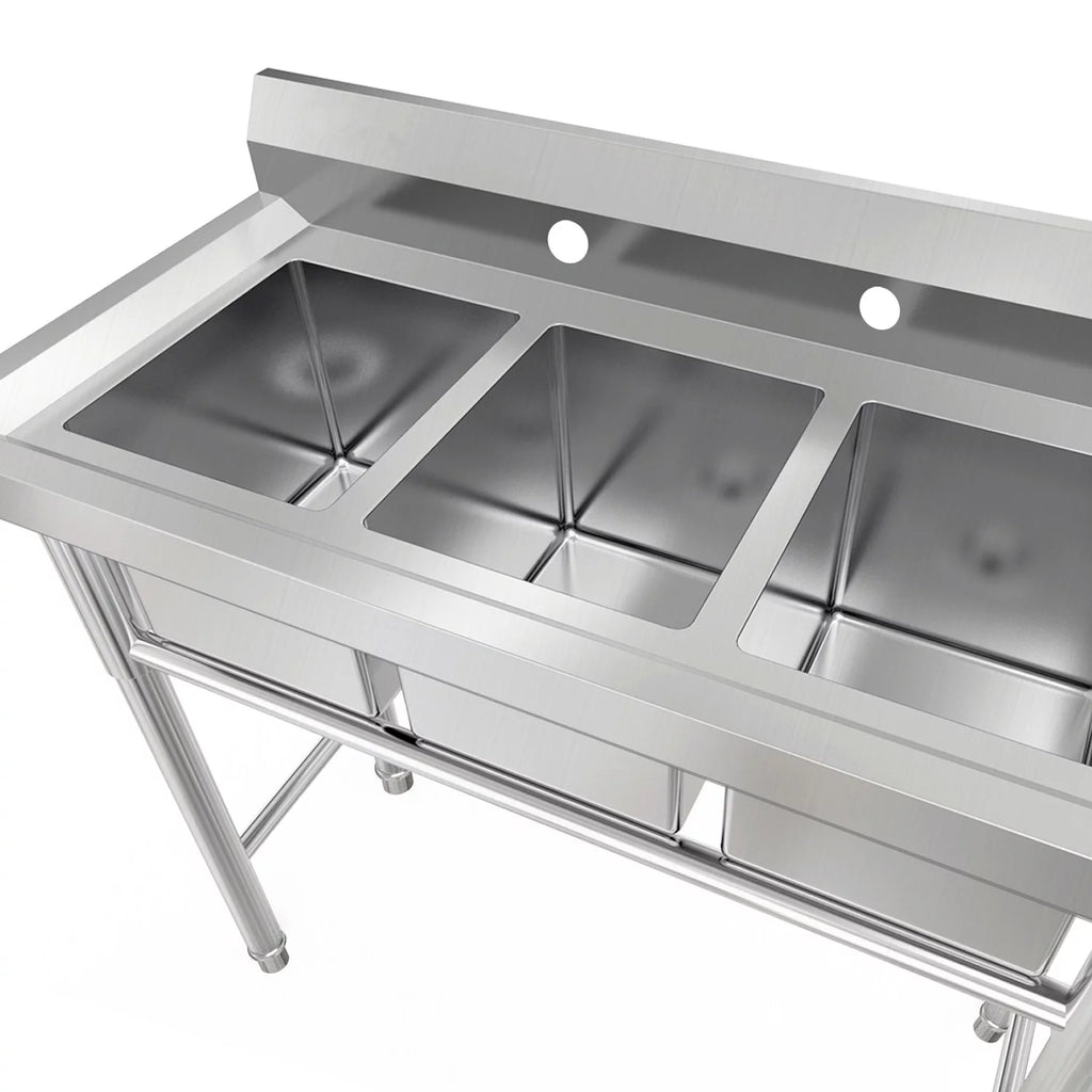 39" 3 Compartment Stainless Steel Sink E52239