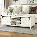 Farmhouse Coffee Table with Sliding Barn Doors E705