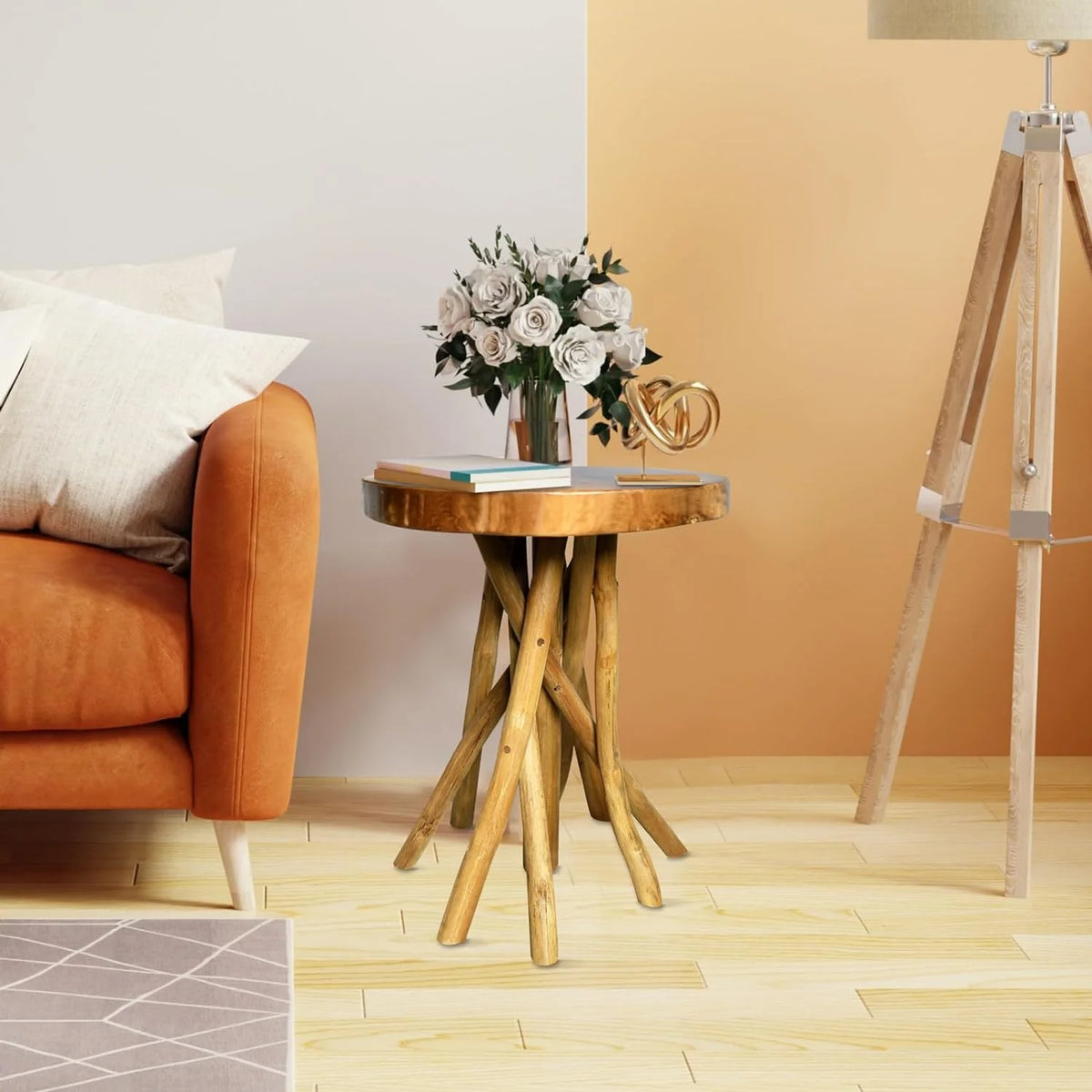 Teak Wood End Table F876