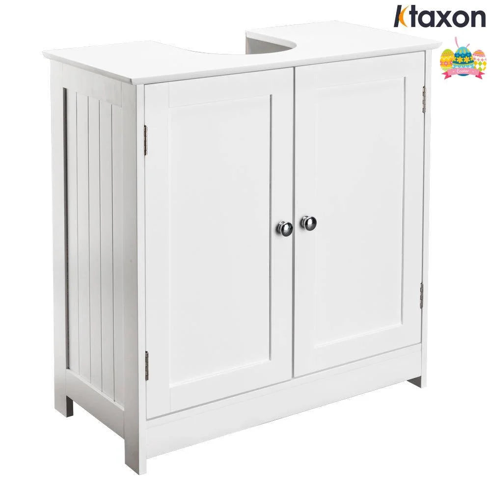 White Bathroom Vanity Cabinet with Adjustable Shelf D7262
