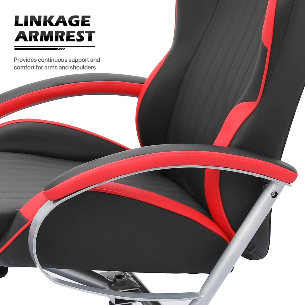 Red Adjustable Upholstered Swivel Recliner with Ottoman E99960