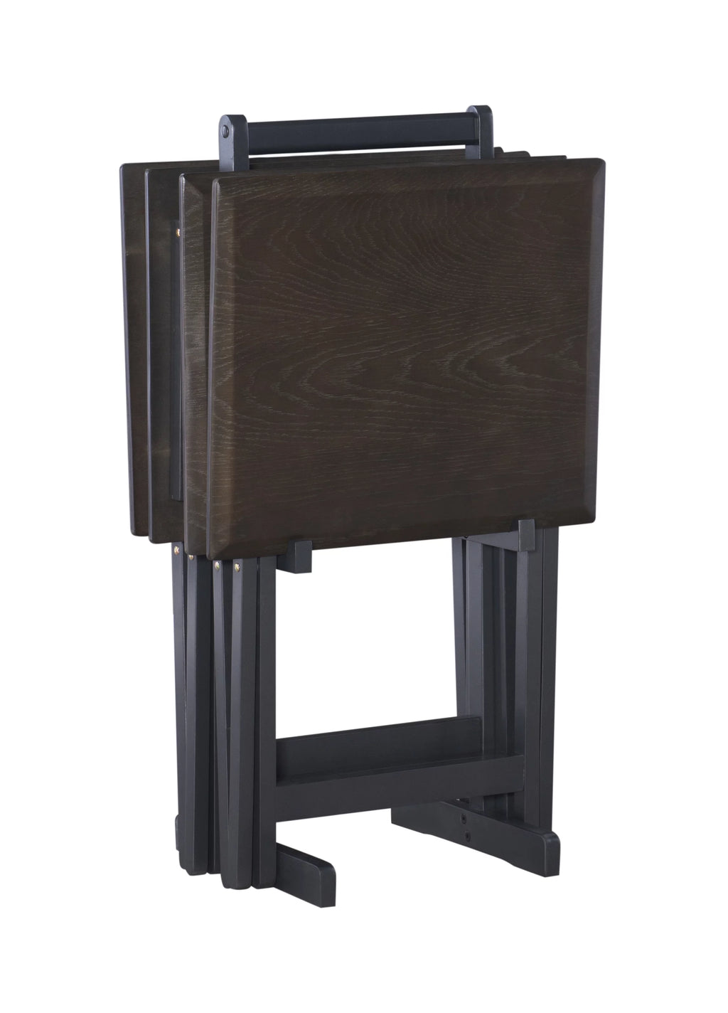 5-Piece Folding Tray Table Set with Stand, Gray P45736