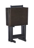 5-Piece Folding Tray Table Set with Stand, Gray P45736