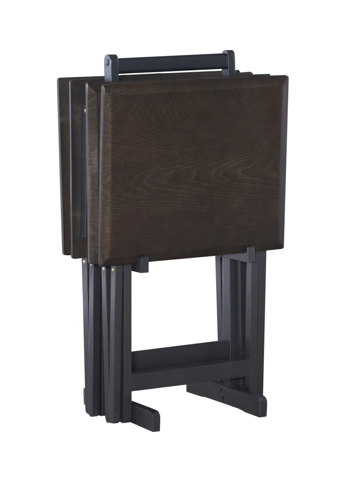 5-Piece Folding Tray Table Set with Stand, Gray P45736