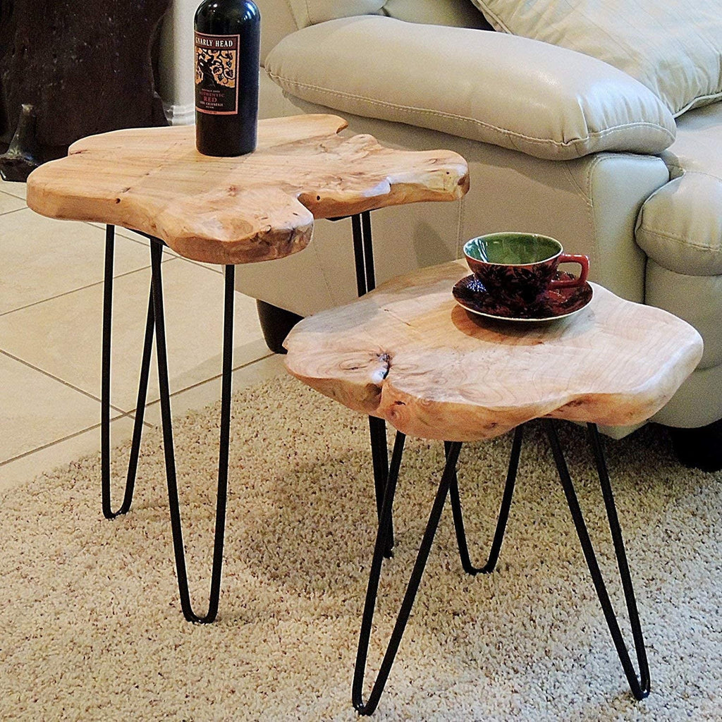 Live Edge Side Table with Hairpin Legs T50268