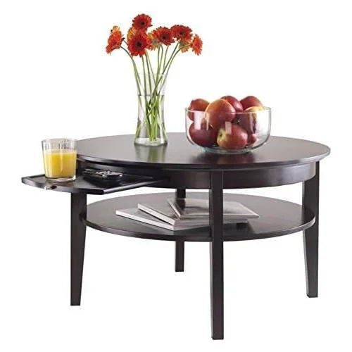Round Coffee Table with Pull Out Tray C726