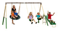 Steel Swing Set with Disc Swing, Swing Seats, Wave Slide A34232