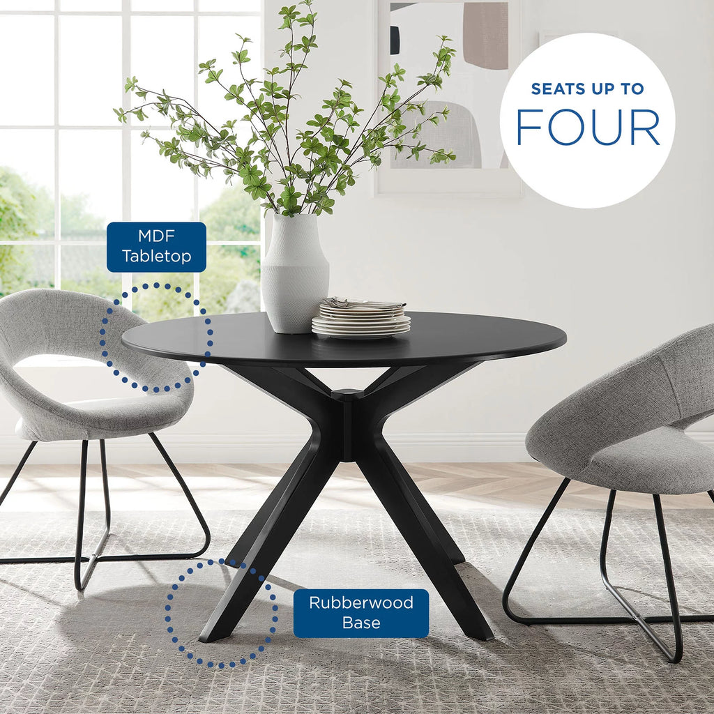 Black Round Wood Dining Table F4571