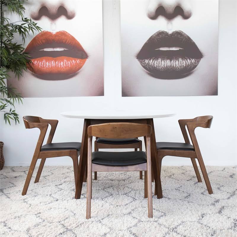 Black PU Leather Dining Chair (Set of 2) V667