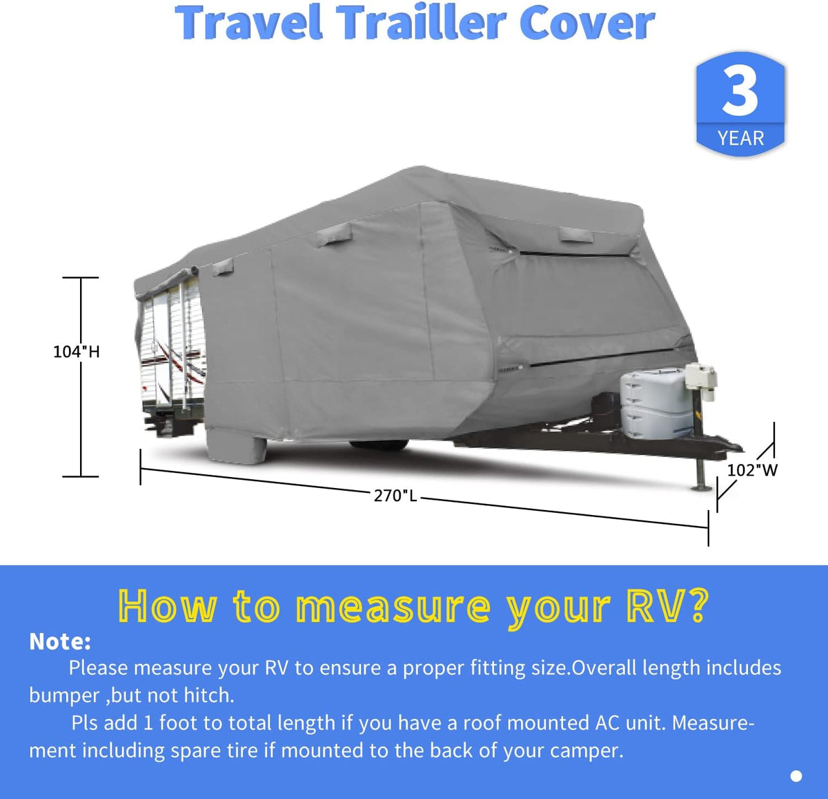 Thick 4 Layers Waterproof Travel Trailer Cover R11196