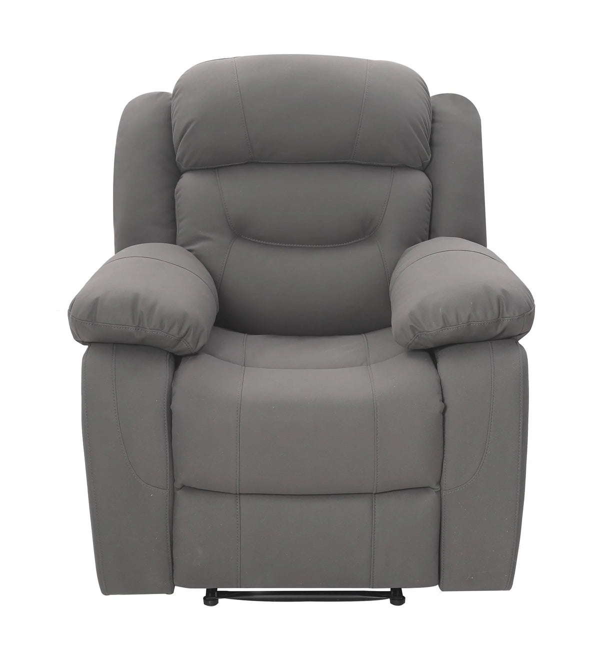 Gray Faux Microsuede Recliner with Cupholder V2237