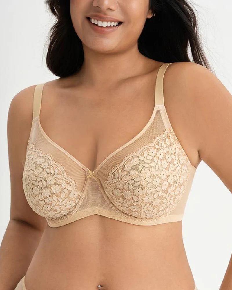 Floral Lace Minimizer Bra Full Coverage H911
