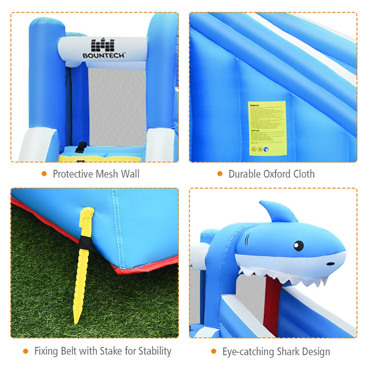 Inflatable Water Slide Bounce House Castle Splash Water Pool J76279