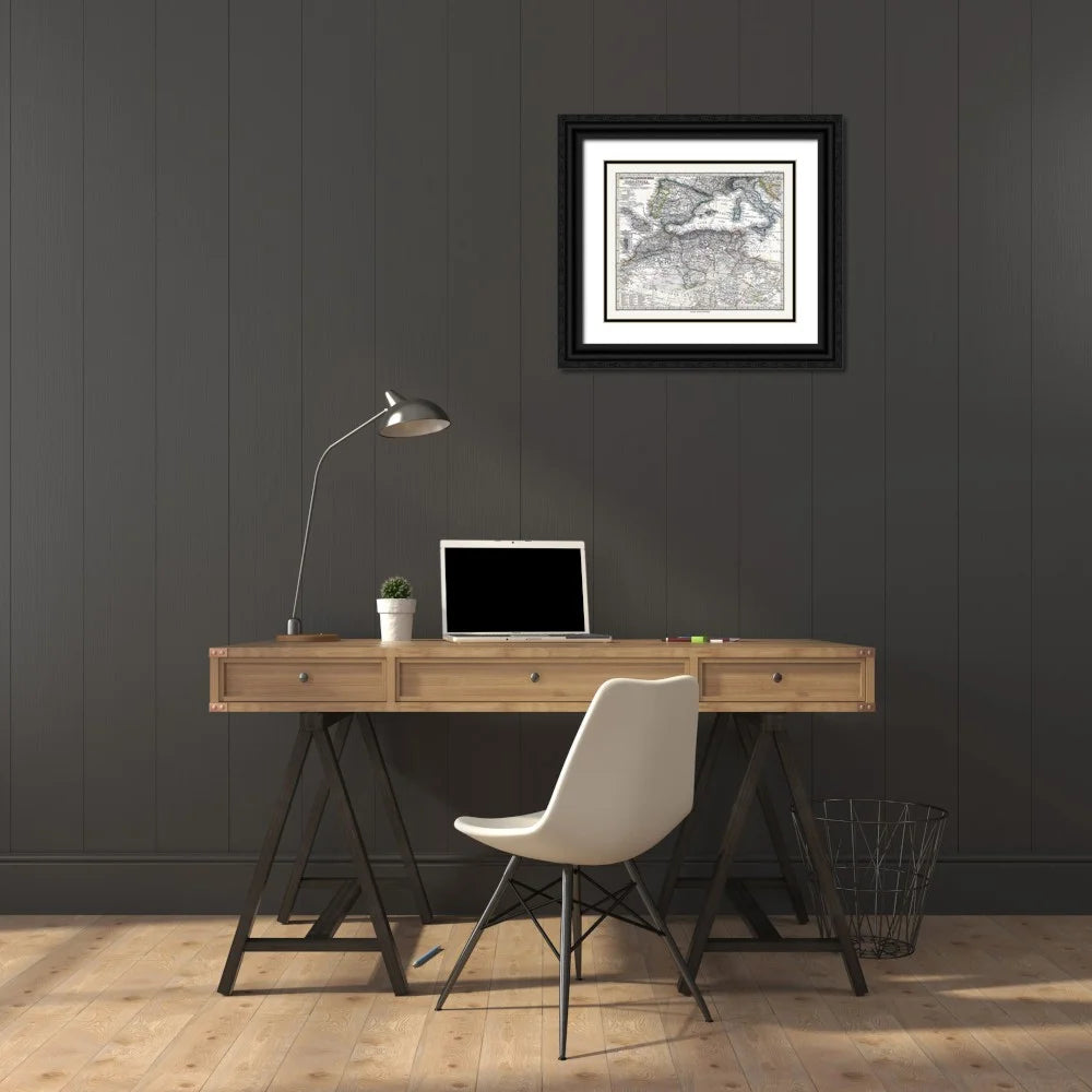 Black Ornate Wood Framed Art Print B337