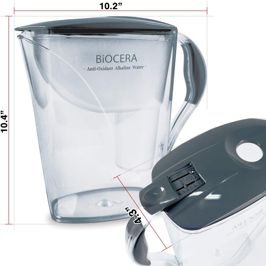 Alkaline Antioxidant Water Filter Pitcher with 2 Cartridges O1799