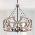 Distressed White 4-Light Drum Chandelier C95474