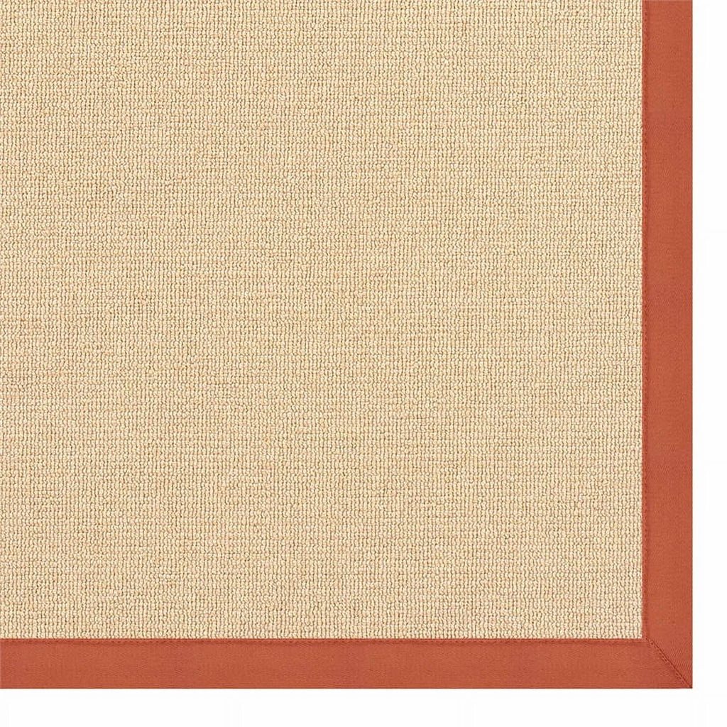 Machine Tufted Wool 2'6"x8' Rug in Natural and Burnt Orange N8866