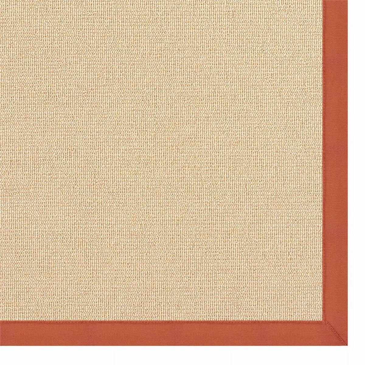 Machine Tufted Wool 2'6"x8' Rug in Natural and Burnt Orange N8866