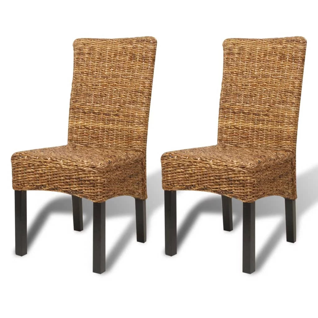 Dining Chairs 2 pcs Abaca and Solid Mango Wood N447623