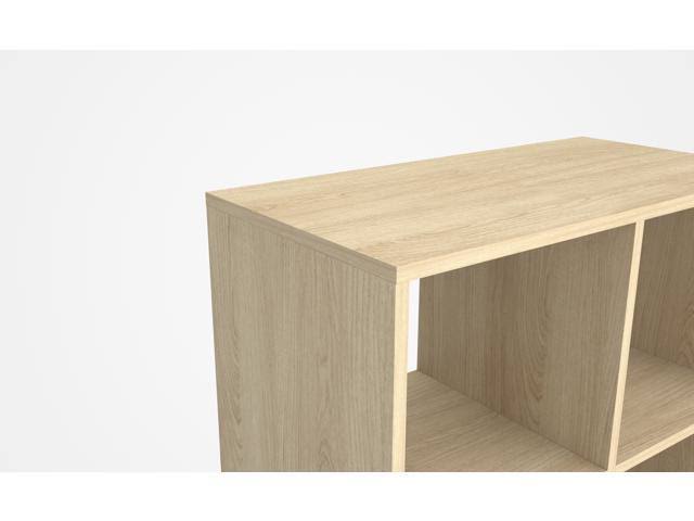 Teak Modern Cube Bookcase with Real Wood Feet Z2947